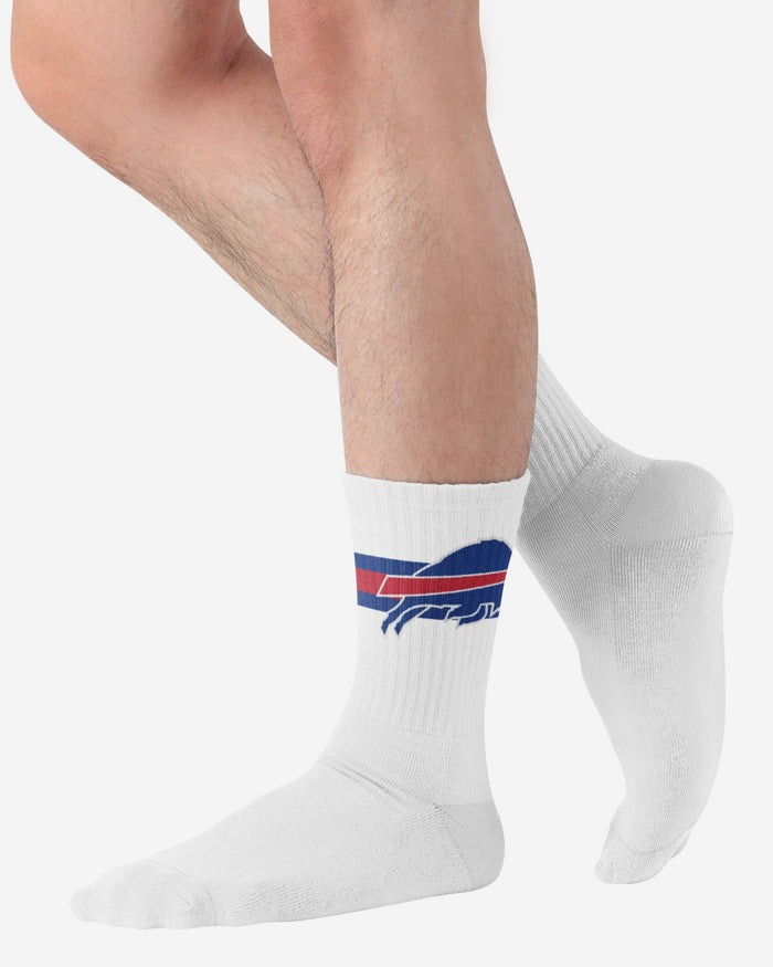 Buffalo Bills Primary Logo White Socks FOCO - FOCO.com