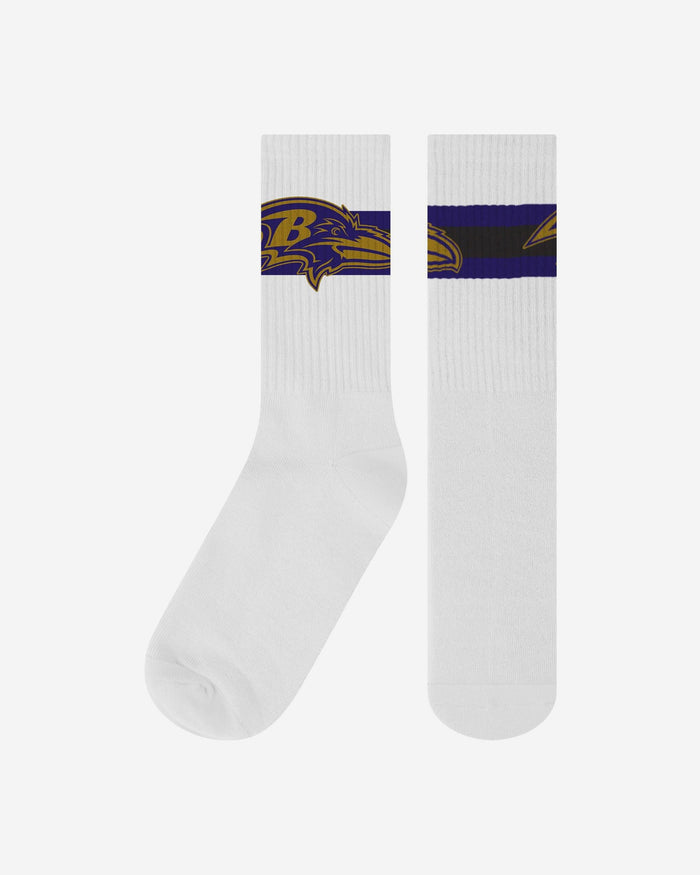 Baltimore Ravens Primary Logo White Socks FOCO - FOCO.com