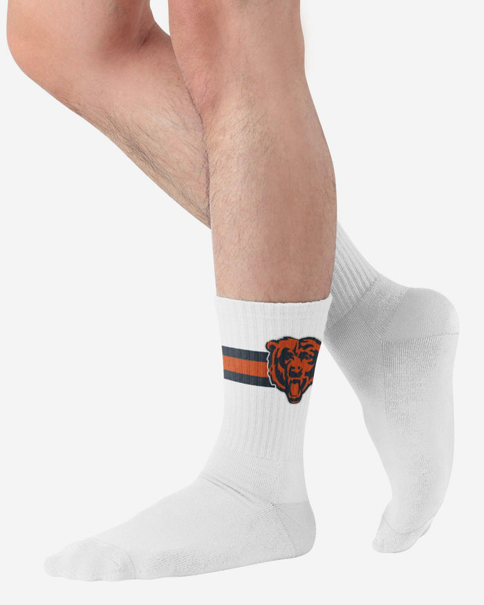 Chicago Bears Primary Logo White Socks FOCO - FOCO.com