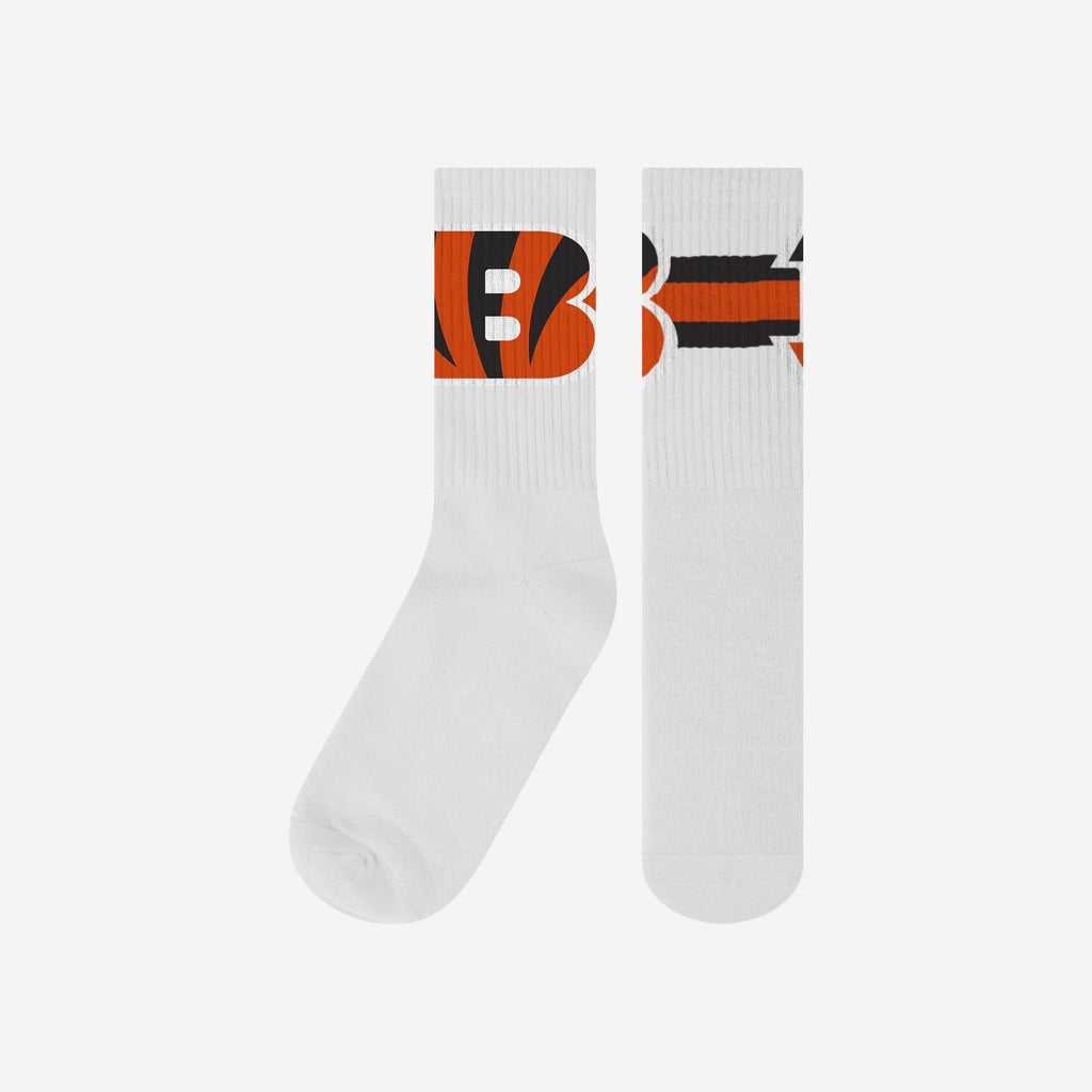 Cincinnati Bengals Primary Logo White Socks FOCO - FOCO.com