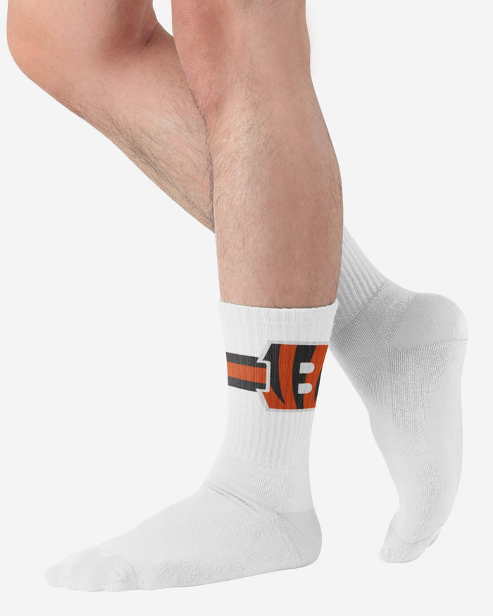 Cincinnati Bengals Primary Logo White Socks FOCO - FOCO.com