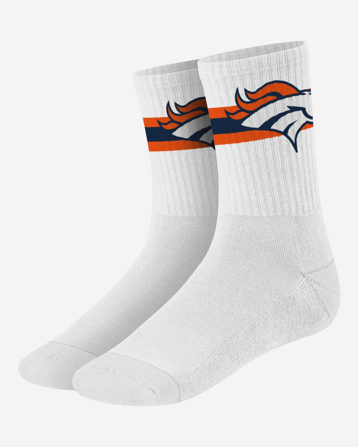 Denver Broncos Primary Logo White Socks FOCO - FOCO.com