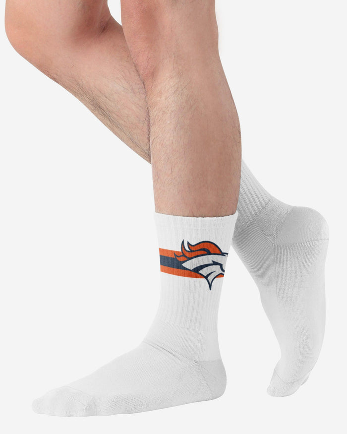 Denver Broncos Primary Logo White Socks FOCO - FOCO.com