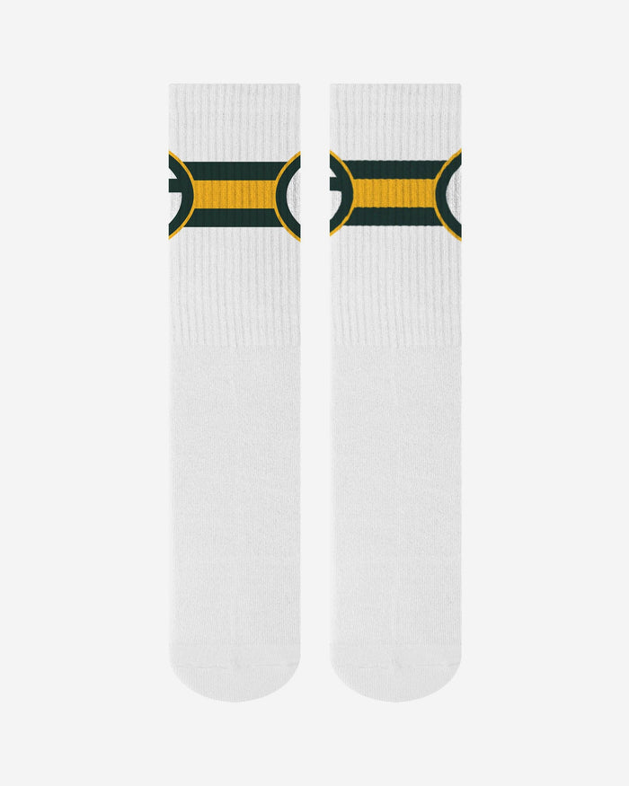 Green Bay Packers Primary Logo White Socks FOCO - FOCO.com