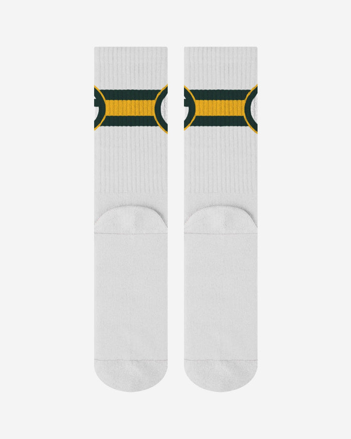 Green Bay Packers Primary Logo White Socks FOCO - FOCO.com