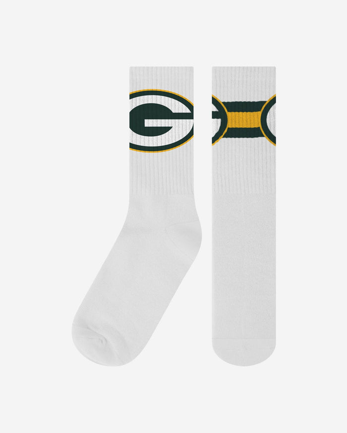 Green Bay Packers Primary Logo White Socks FOCO - FOCO.com