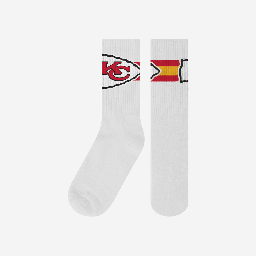 Kansas City Chiefs Primary Logo White Socks FOCO - FOCO.com