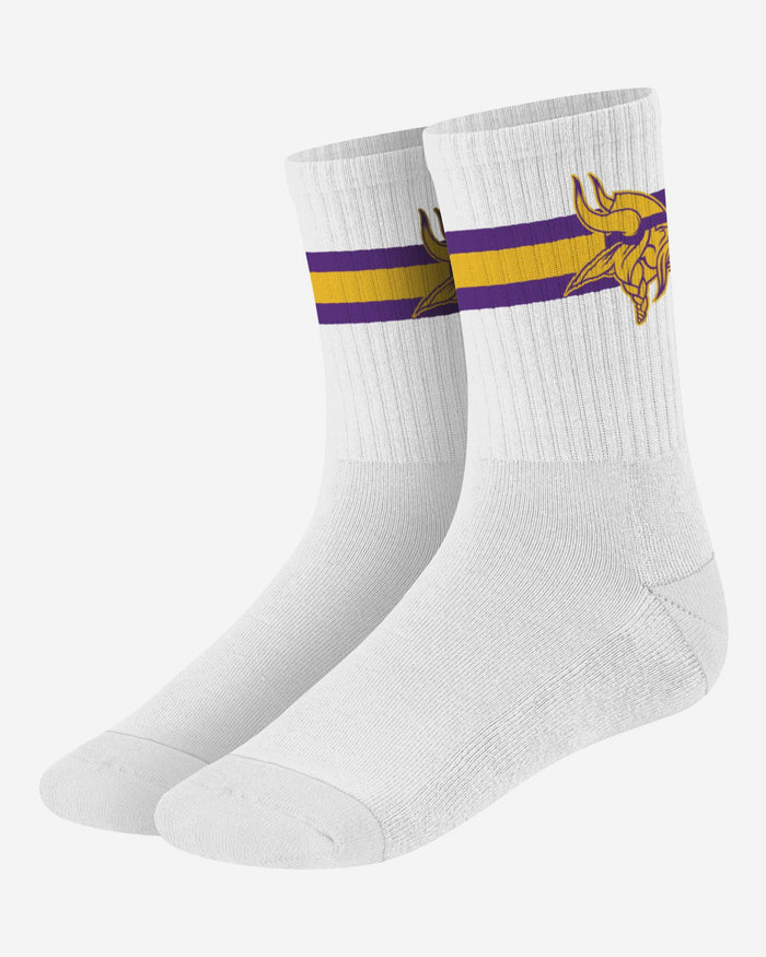 Minnesota Vikings Primary Logo White Socks FOCO - FOCO.com
