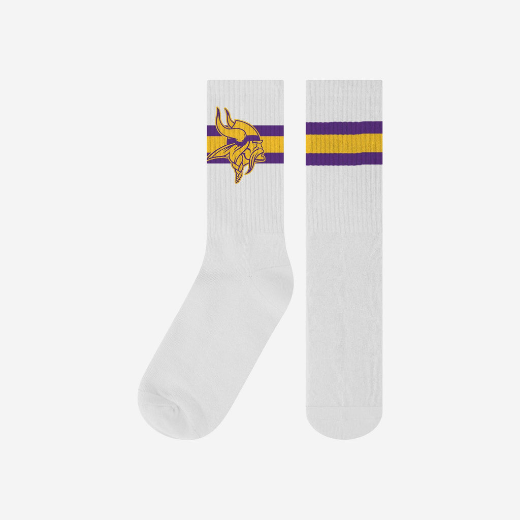 Minnesota Vikings Primary Logo White Socks FOCO - FOCO.com