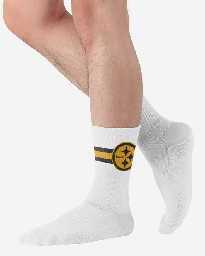 Pittsburgh Steelers Primary Logo White Socks