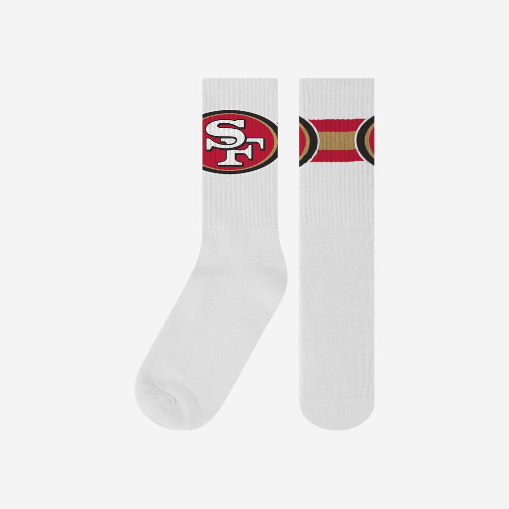 San Francisco 49ers Primary Logo White Socks FOCO - FOCO.com