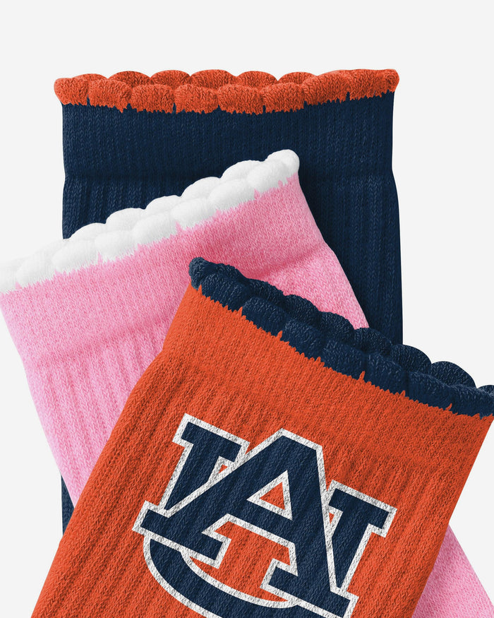 Auburn Tigers 3-Pack Ruffle Quarter Socks FOCO - FOCO.com