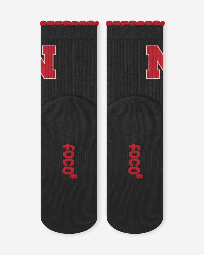 Nebraska Cornhuskers 3-Pack Ruffle Quarter Socks FOCO - FOCO.com