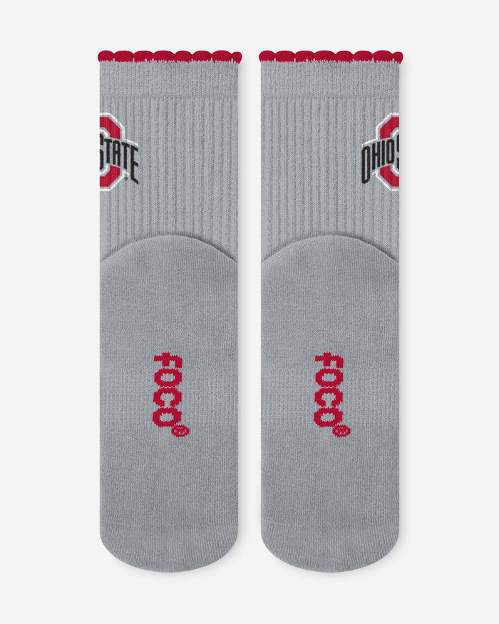 Ohio State Buckeyes 3-Pack Ruffle Quarter Socks