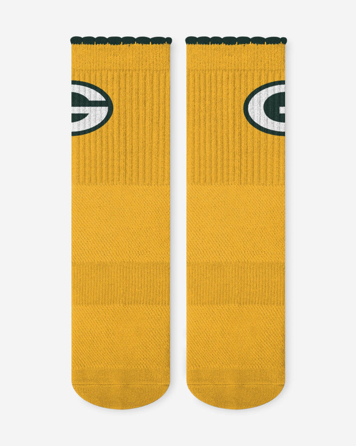 Green Bay Packers 3-Pack Ruffle Quarter Socks FOCO - FOCO.com