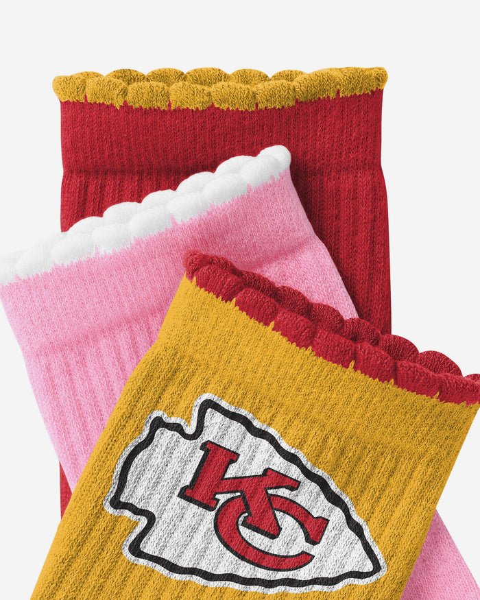 Kansas City Chiefs 3-Pack Ruffle Quarter Socks FOCO - FOCO.com