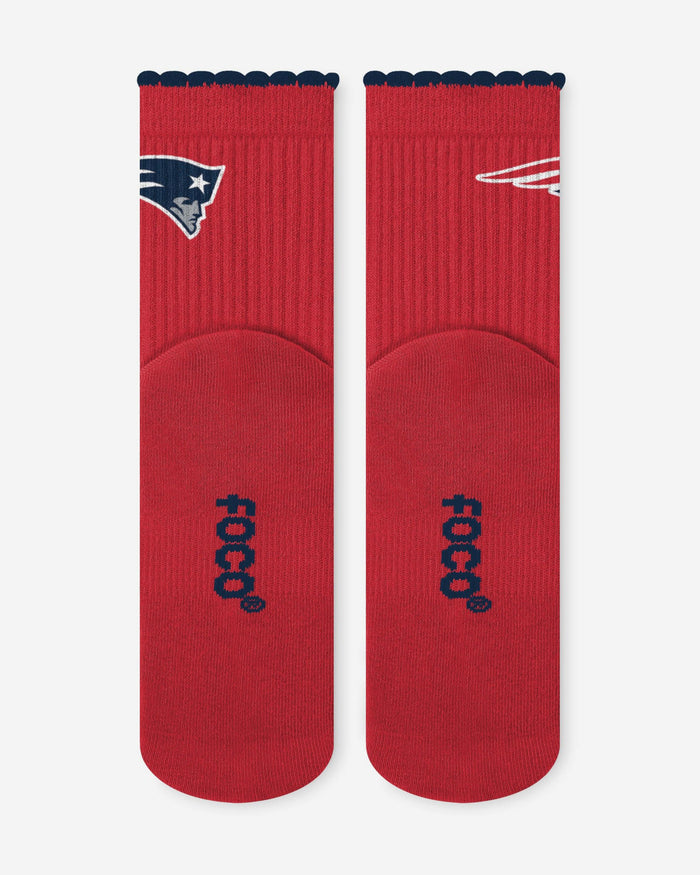 New England Patriots 3-Pack Ruffle Quarter Socks FOCO - FOCO.com