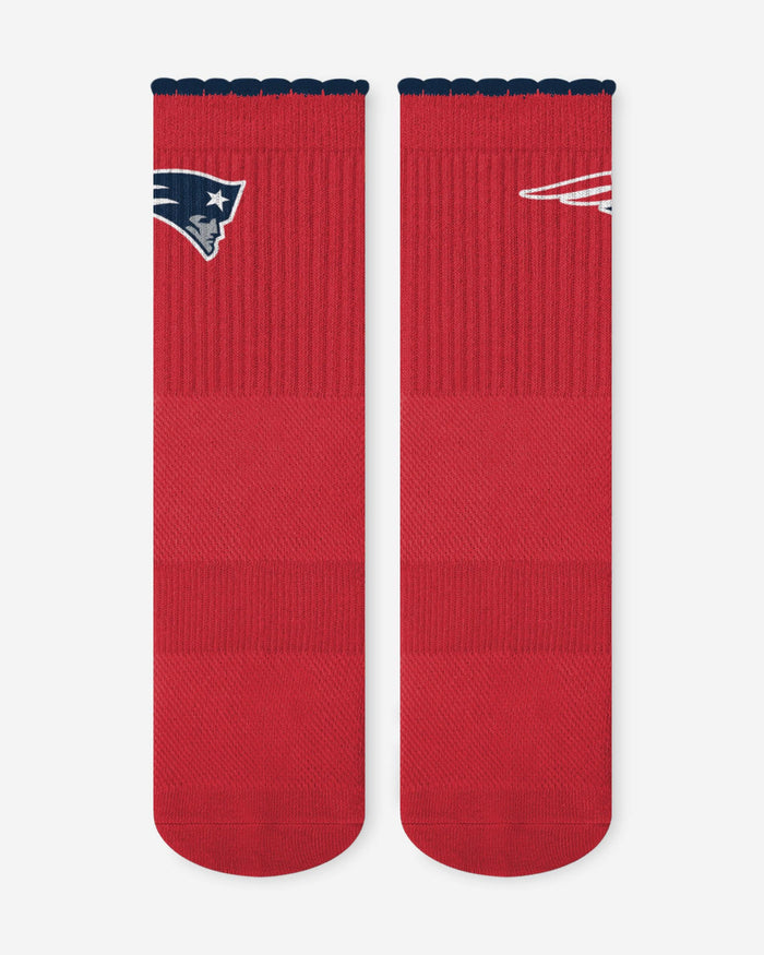 New England Patriots 3-Pack Ruffle Quarter Socks FOCO - FOCO.com