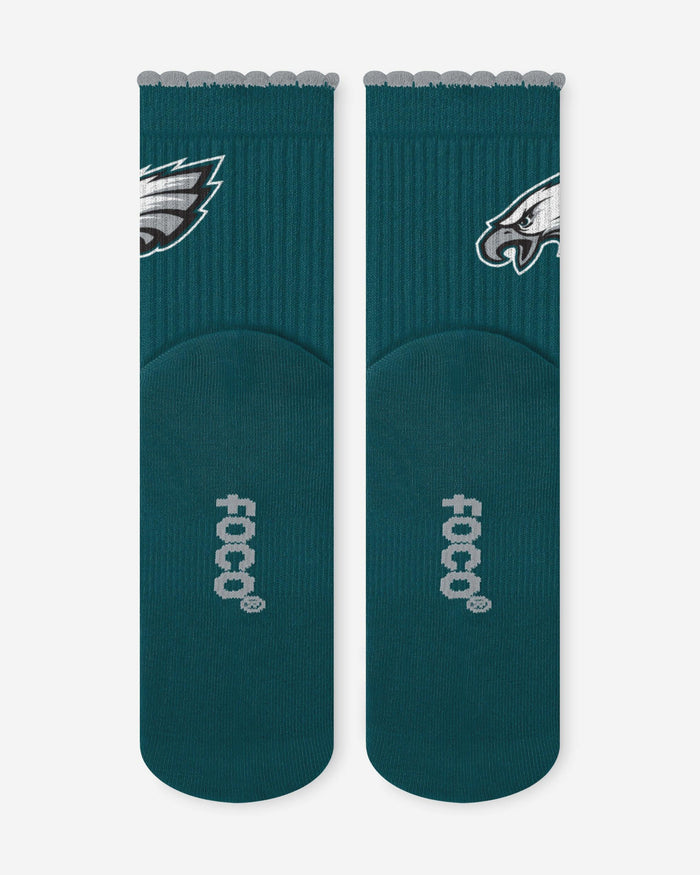 Philadelphia Eagles 3-Pack Ruffle Quarter Socks FOCO - FOCO.com
