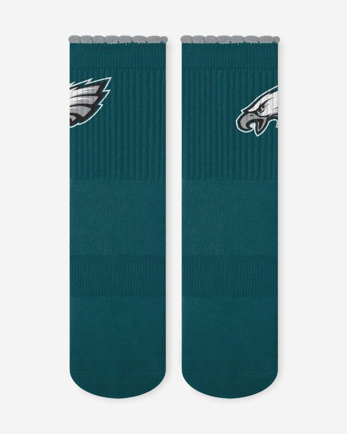 Philadelphia Eagles 3-Pack Ruffle Quarter Socks FOCO - FOCO.com