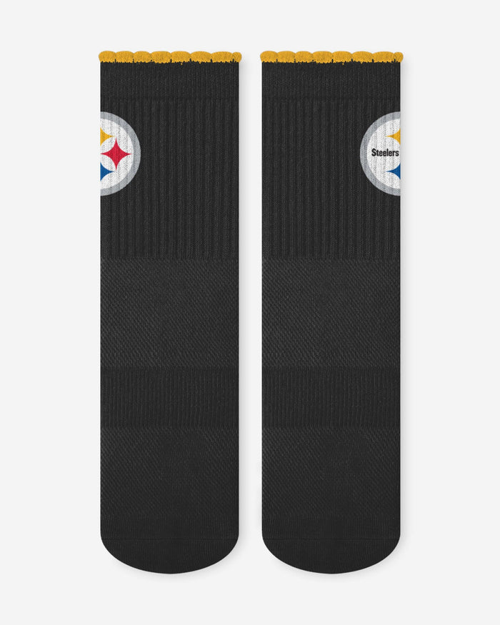 Pittsburgh Steelers 3-Pack Ruffle Quarter Socks FOCO - FOCO.com
