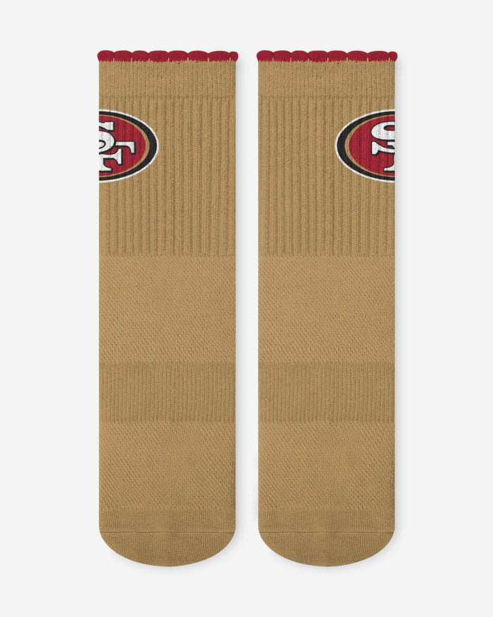 San Francisco 49ers 3-Pack Ruffle Quarter Socks FOCO - FOCO.com