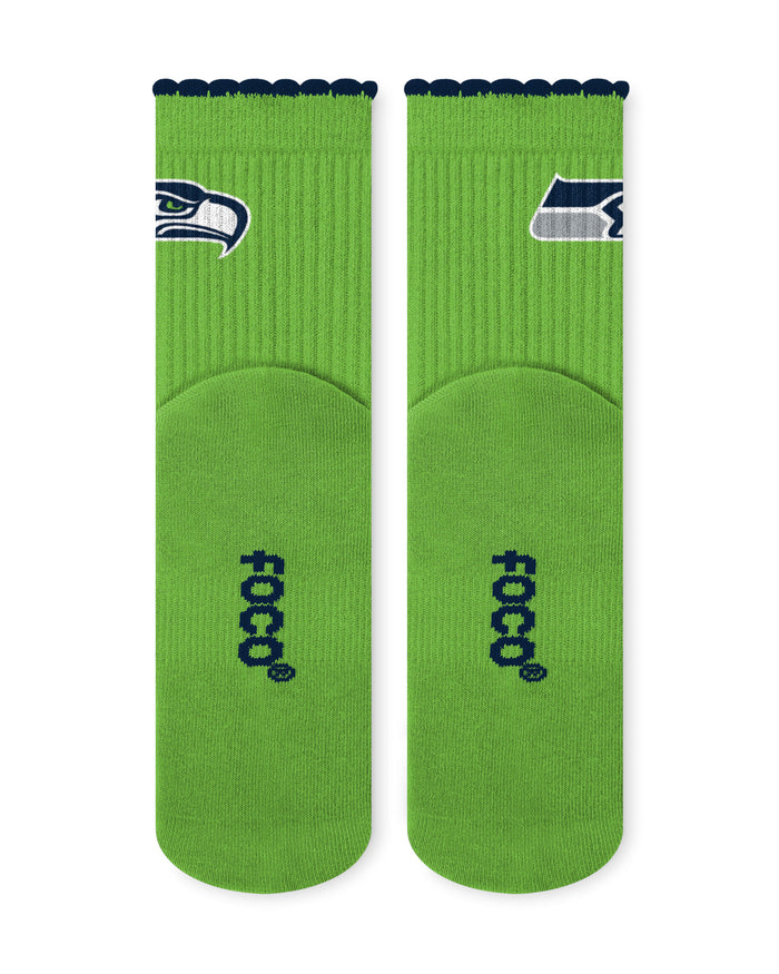 Seattle Seahawks 3-Pack Ruffle Quarter Socks FOCO - FOCO.com