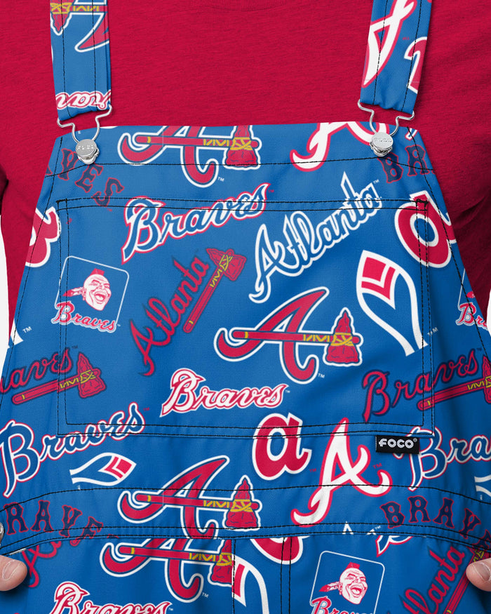 Atlanta Braves Mens Historic Print Bib Shortalls FOCO - FOCO.com
