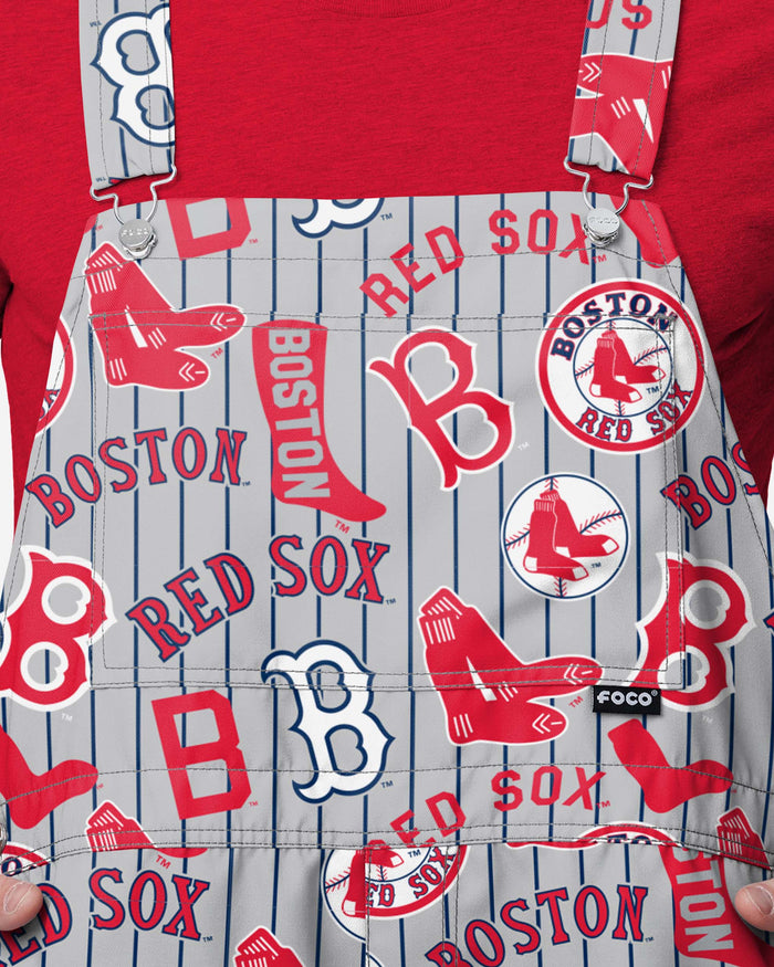 Boston Red Sox Mens Historic Print Bib Shortalls FOCO - FOCO.com