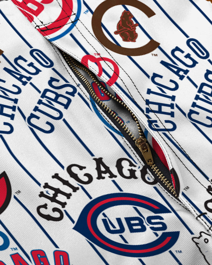 Chicago Cubs Mens Historic Print Bib Shortalls FOCO - FOCO.com