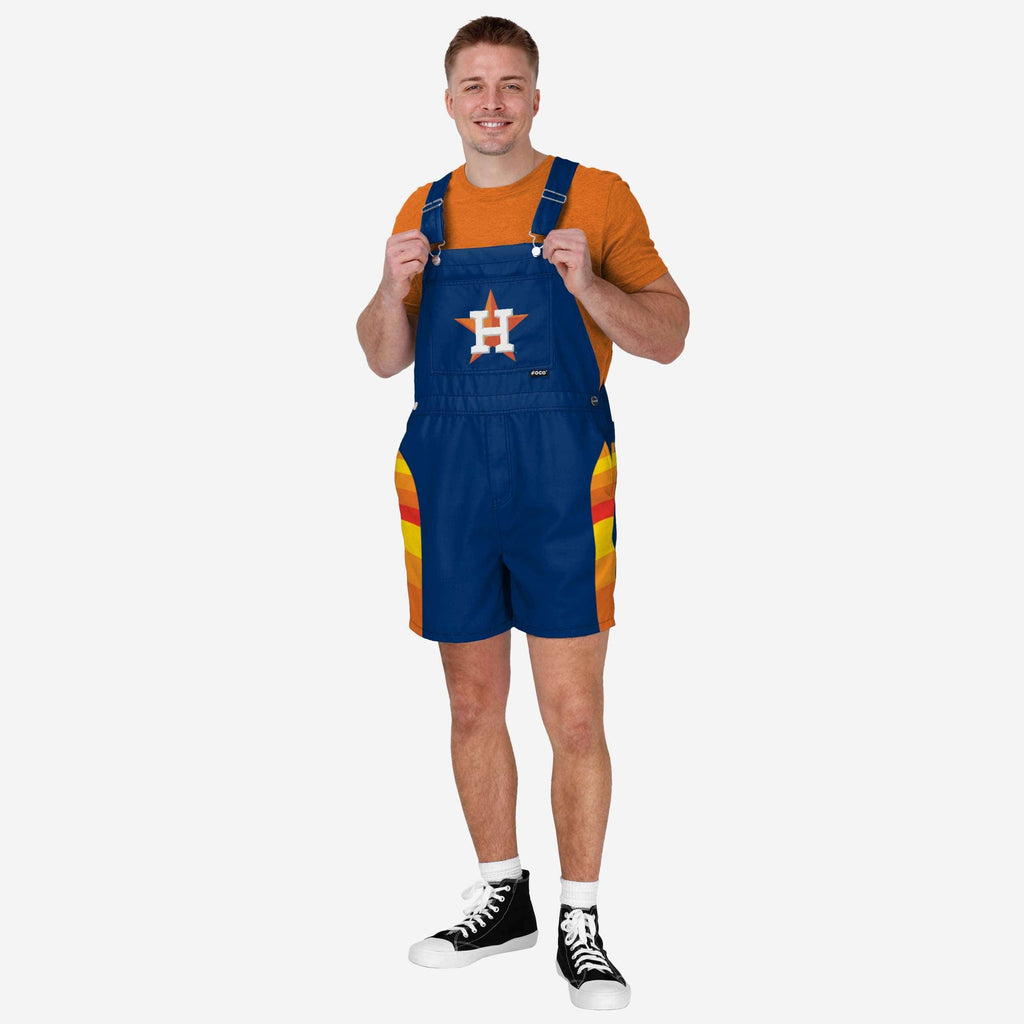 Houston Astros Mens Team Stripe Bib Shortalls FOCO S - FOCO.com