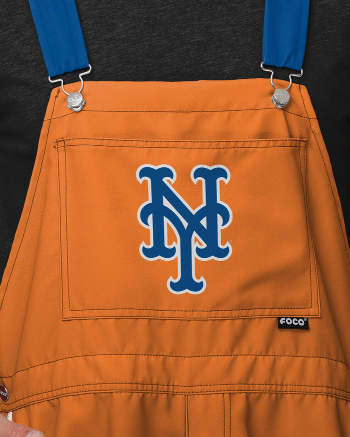 New York Mets Mens Team Stripe Bib Shortalls FOCO - FOCO.com