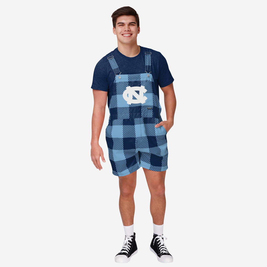 North Carolina Tar Heels Mens Plaid Bib Shortalls FOCO S - FOCO.com