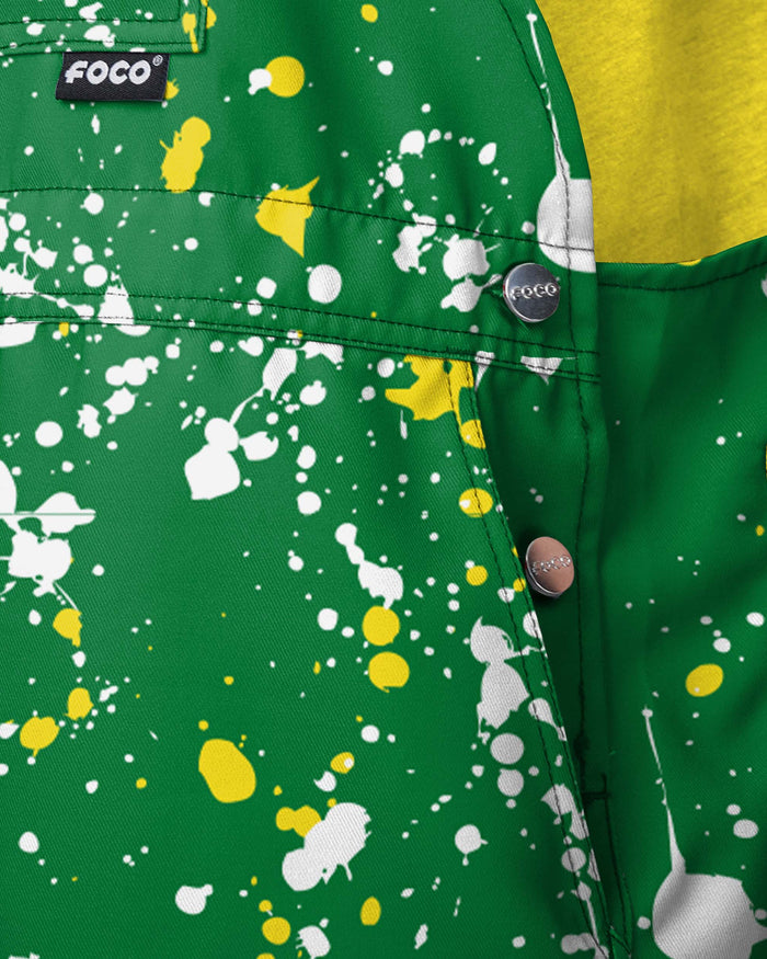 Oregon Ducks Mens Paint Splatter Bib Shortalls FOCO - FOCO.com