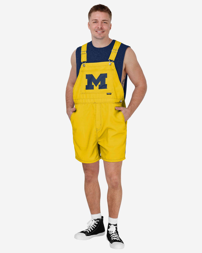 Michigan Wolverines Mens Solid Big Logo Bib Shortalls FOCO S - FOCO.com