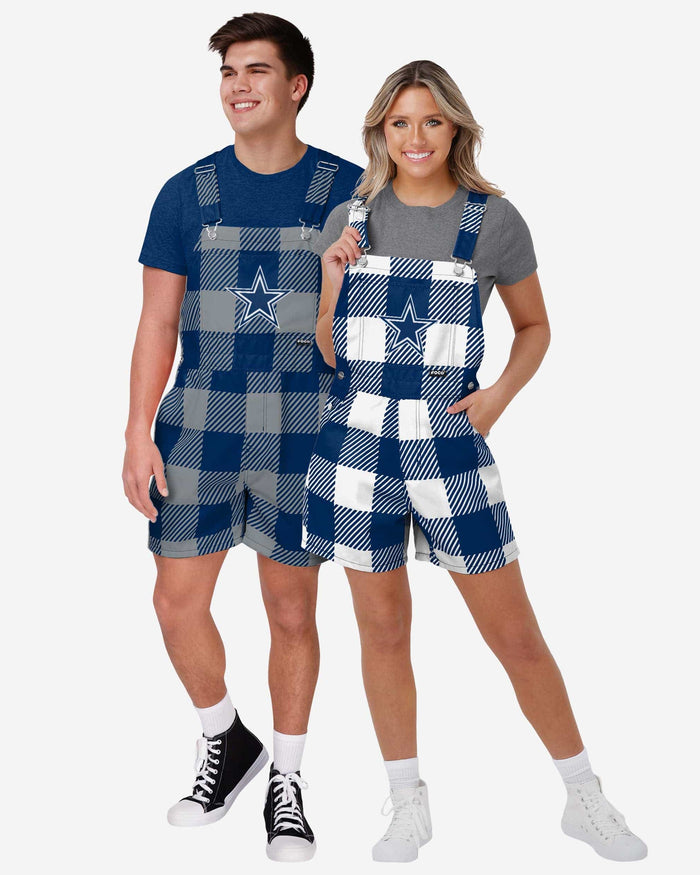 Dallas Cowboys Mens Plaid Bib Shortalls FOCO - FOCO.com