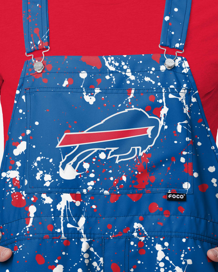 Buffalo Bills Mens Paint Splatter Bib Shortalls FOCO - FOCO.com