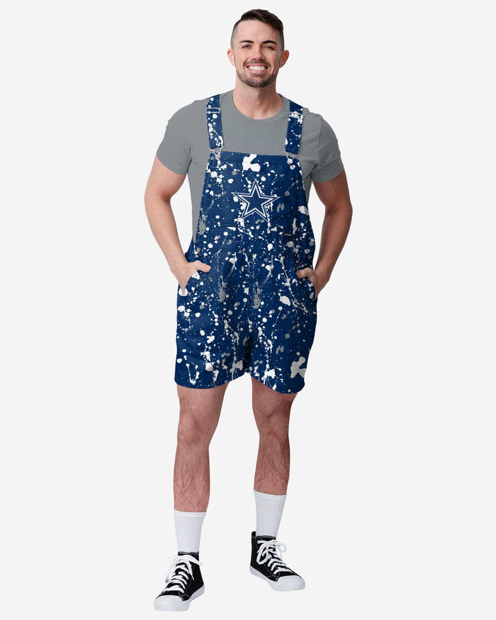 Dallas Cowboys Mens Paint Splatter Bib Shortalls FOCO S - FOCO.com