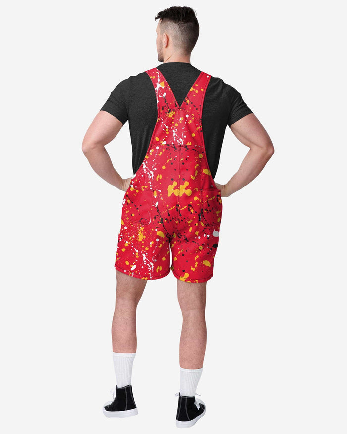 Kansas City Chiefs Mens Paint Splatter Bib Shortalls FOCO - FOCO.com