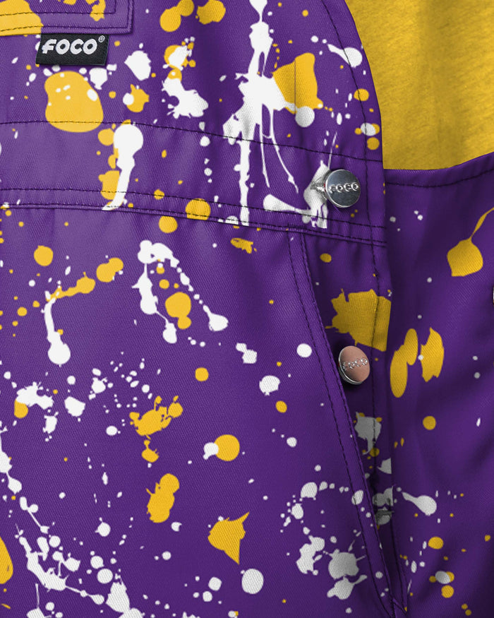 Minnesota Vikings Mens Paint Splatter Bib Shortalls FOCO - FOCO.com