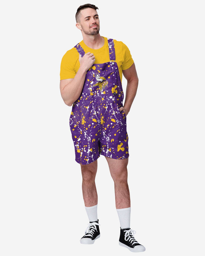 Minnesota Vikings Mens Paint Splatter Bib Shortalls FOCO S - FOCO.com