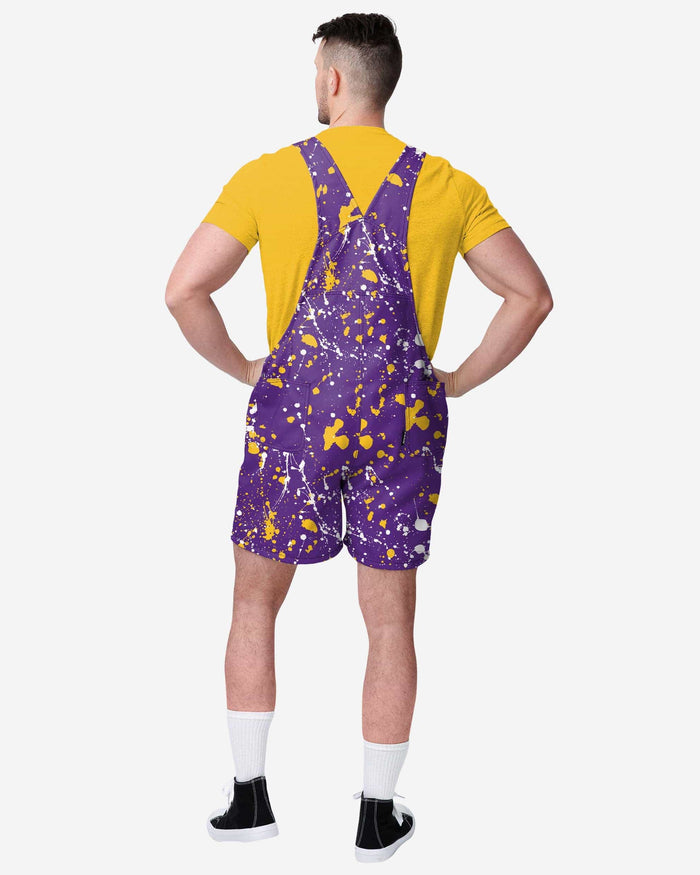 Minnesota Vikings Mens Paint Splatter Bib Shortalls FOCO - FOCO.com