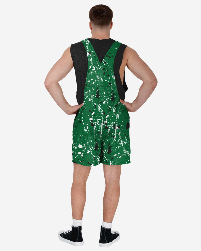 Philadelphia Eagles Mens Kelly Green Paint Splatter Bib Shortalls FOCO - FOCO.com