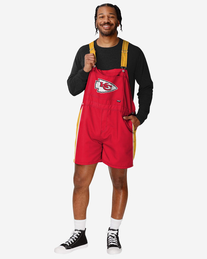 Kansas City Chiefs Mens Team Stripe Bib Shortalls FOCO S - FOCO.com