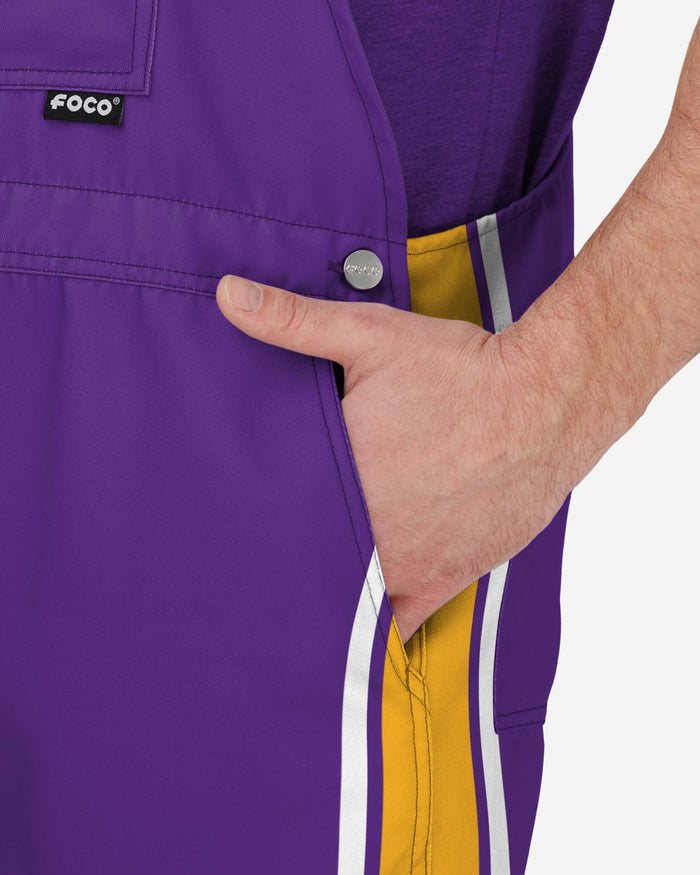 Minnesota Vikings Mens Team Stripe Bib Shortalls FOCO - FOCO.com