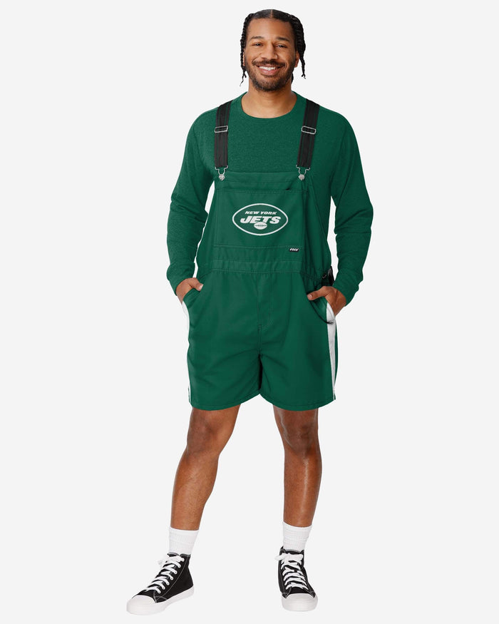 New York Jets Mens Team Stripe Bib Shortalls FOCO S - FOCO.com