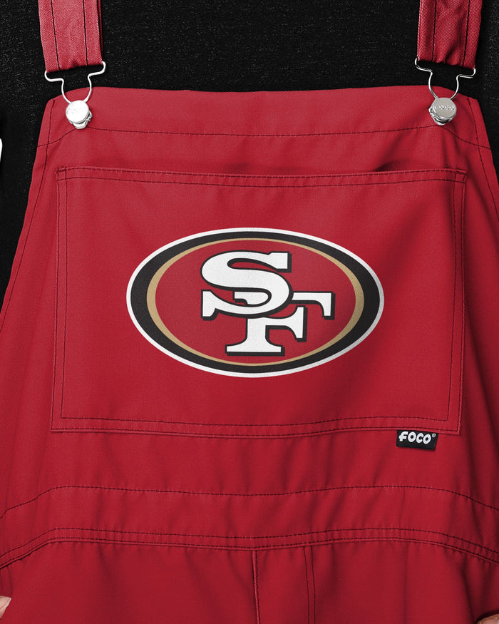 San Francisco 49ers Mens Team Stripe Bib Shortalls FOCO S - FOCO.com