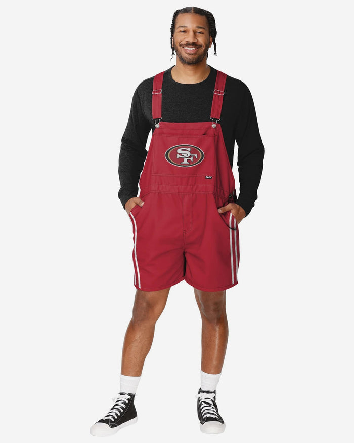 San Francisco 49ers Mens Team Stripe Bib Shortalls FOCO S - FOCO.com