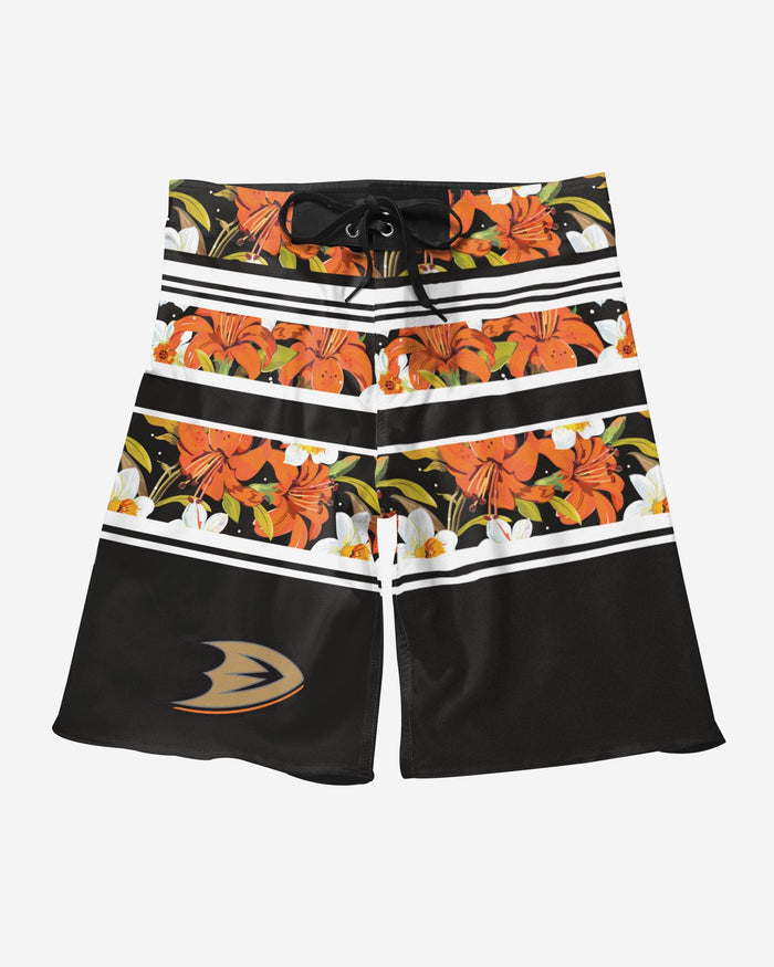 Anaheim Ducks Floral Stripe Boardshorts FOCO - FOCO.com