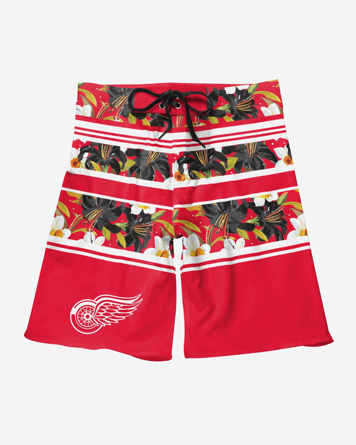 Detroit Red Wings Floral Stripe Boardshorts FOCO - FOCO.com